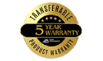 A 5 year warranty badge for the transferrable product.